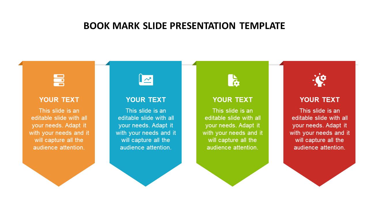Book mark slide presentation template design